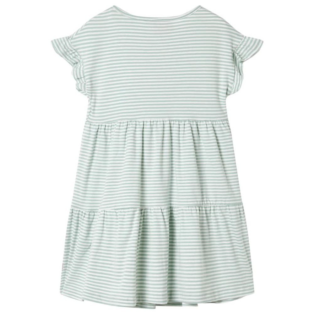 Rochie pentru copii, mâneci cu volane, verde mentă, 128