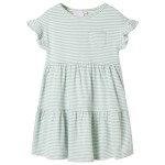 Rochie pentru copii, mâneci cu volane, verde mentă, 140 Rochie pentru copii, mâneci cu volane, verde mentă, 140