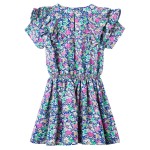 Rochie pentru copii, mâneci cu volane, albastru cobalt, 104 Rochie pentru copii, mâneci cu volane, albastru cobalt, 104
