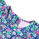 Rochie pentru copii, mâneci cu volane, albastru cobalt, 116 Rochie pentru copii, mâneci cu volane, albastru cobalt, 116