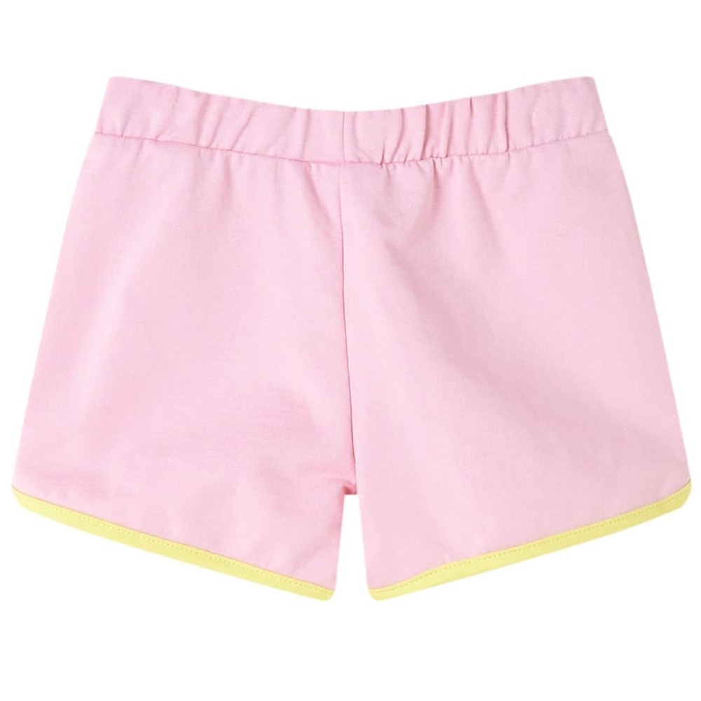 Pantaloni scurți pentru copii cu ornamente, roz aprins, 128