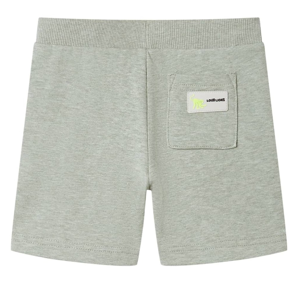 Pantaloni scurți pentru copii cu șnur, kaki deschis melanj, 140