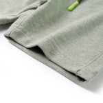 Pantaloni scurți pentru copii cu șnur, kaki deschis melanj, 140