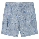 Pantaloni scurți pentru copii cu șnur, albastru închis, 128