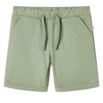 Pantaloni scurți pentru copii cu șnur, kaki deschis, 140