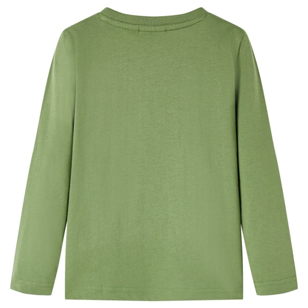 Tricou pentru copii cu mâneci lungi, kaki deschis, 116