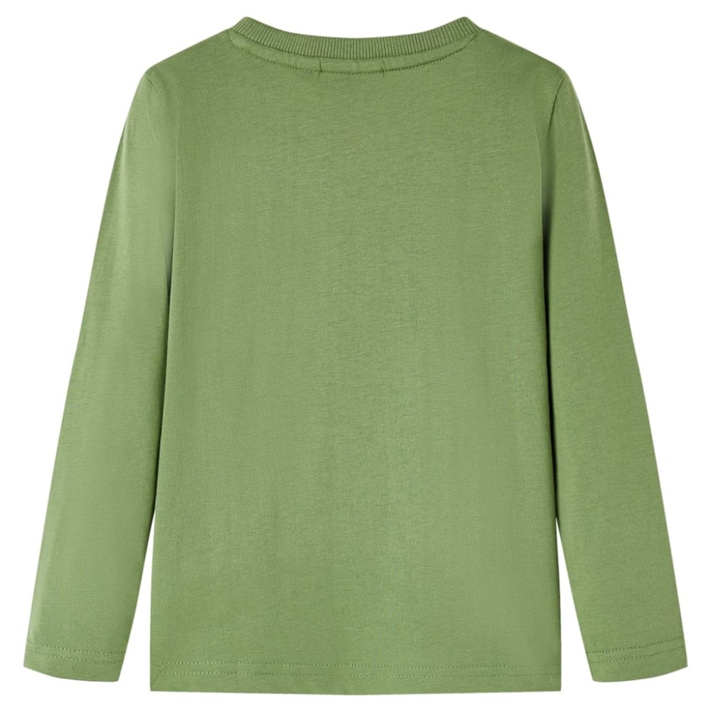 Tricou pentru copii cu mâneci lungi, kaki deschis, 128