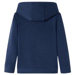 Hanorac pentru copii cu glugă, bleumarin melanj și portocaliu, 104 Hanorac pentru copii cu glugă, bleumarin melanj și portocaliu, 104