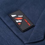 Hanorac pentru copii cu glugă, bleumarin melanj și portocaliu, 140