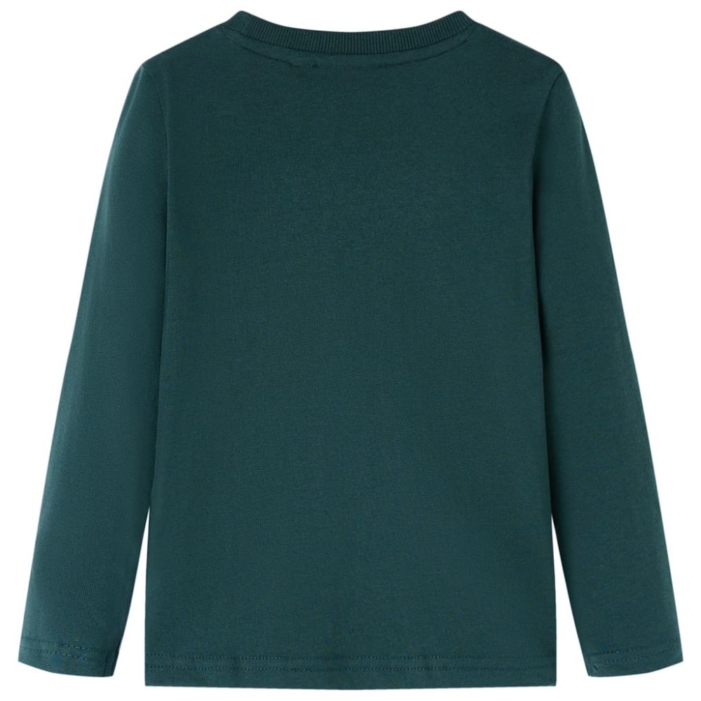 Tricou de copii cu mâneci lungi verde închis 92