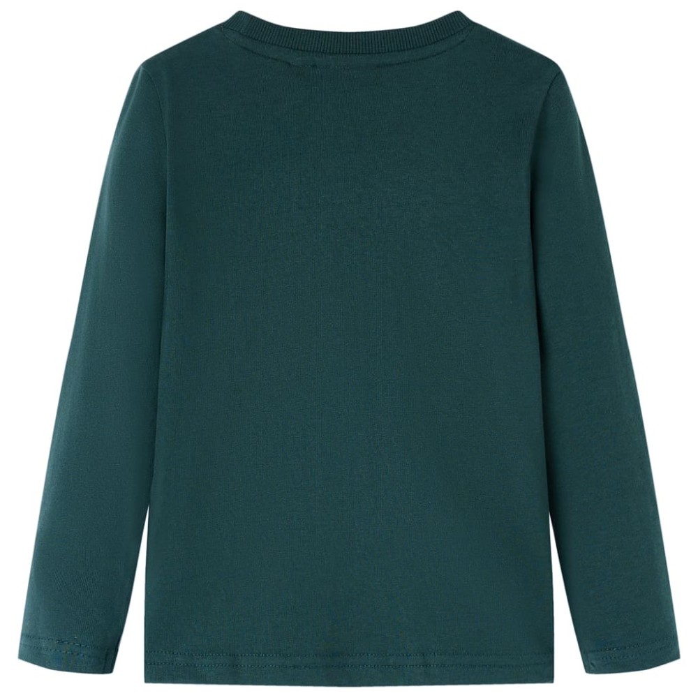 Tricou de copii cu mâneci lungi verde închis 116