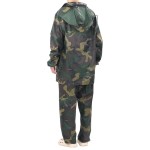 Costum de ploaie, 2 piese, imprimeu camuflaj, cu glugă, XL