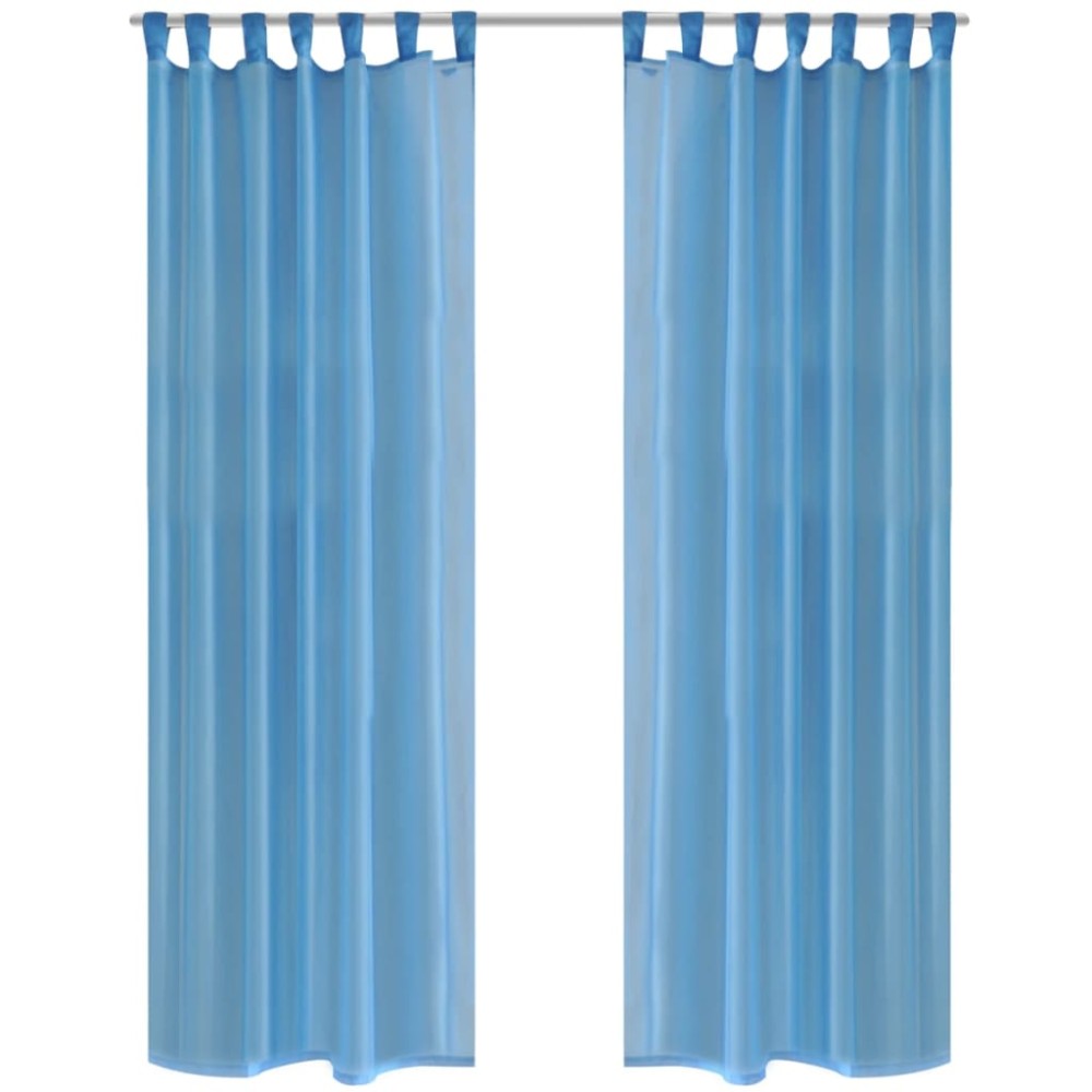 Perdea transparentă, 2 buc., 140 x 225 cm, turcoaz