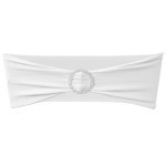 Fundă elastică decorativă scaun, cataramă diamante, alb, 25 buc. Fundă elastică decorativă scaun, cataramă diamante, alb, 25 buc.