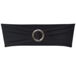 Fundă elastică decorativă scaun, cataramă diamante, negru, 25 buc. Fundă elastică decorativă scaun, cataramă diamante, negru, 25 buc.