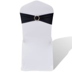 Fundă elastică decorativă scaun, cataramă diamante, negru, 25 buc. Fundă elastică decorativă scaun, cataramă diamante, negru, 25 buc.