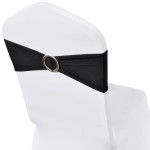 Fundă elastică decorativă scaun, cataramă diamante, negru, 25 buc. Fundă elastică decorativă scaun, cataramă diamante, negru, 25 buc.
