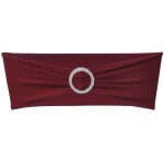 Fundă elastică decorativă scaun, cataramă diamante, bordo, 25 buc.