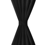 Draperii micro-satin cu bride, 2 buc, 140 x 225 cm, negru Draperii micro-satin cu bride, 2 buc, 140 x 225 cm, negru