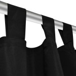 Draperii micro-satin cu bride, 2 buc, 140 x 225 cm, negru Draperii micro-satin cu bride, 2 buc, 140 x 225 cm, negru
