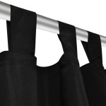 Draperii micro-satin cu bride, 2 buc, 140 x 225 cm, negru Draperii micro-satin cu bride, 2 buc, 140 x 225 cm, negru