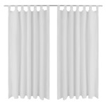Draperii micro-satin cu bride, 2 buc., 140 x 225 cm, alb Draperii micro-satin cu bride, 2 buc., 140 x 225 cm, alb