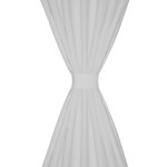 Draperii micro-satin cu bride, 2 buc., 140 x 225 cm, alb Draperii micro-satin cu bride, 2 buc., 140 x 225 cm, alb