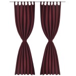 Draperii micro-satin cu bride, 140 x 245 cm, roșu bordo, 2 buc.
