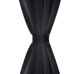 Draperii opace cu inele metalice, 2 buc., negru, 135 x 245 cm Draperii opace cu inele metalice, 2 buc., negru, 135 x 245 cm