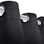 Draperii opace cu inele metalice, 2 buc., negru, 135 x 245 cm Draperii opace cu inele metalice, 2 buc., negru, 135 x 245 cm