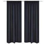 Draperii opace cu rejansă, 2 buc., negru, 135 x 245 cm Draperii opace cu rejansă, 2 buc., negru, 135 x 245 cm