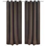 Draperii opace cu inele metalice, 2 buc., maro, 135 x 245 cm Draperii opace cu inele metalice, 2 buc., maro, 135 x 245 cm