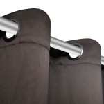 Draperii opace cu inele metalice, 2 buc., maro, 135 x 245 cm Draperii opace cu inele metalice, 2 buc., maro, 135 x 245 cm