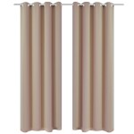 Draperii opace cu inele metalice, 2 buc., crem, 135 x 245 cm Draperii opace cu inele metalice, 2 buc., crem, 135 x 245 cm