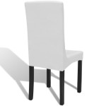 vidaXL Huse de scaun elastice drepte, 6 buc., alb vidaXL Huse de scaun elastice drepte, 6 buc., alb