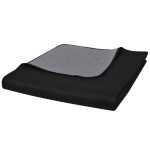 Cuvertură matlasată cu două fețe, negru/gri, 170 x 210 cm Cuvertură matlasată cu două fețe, negru/gri, 170 x 210 cm