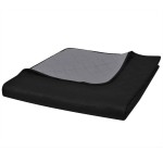 Cuvertură matlasată cu două fețe, negru/gri, 230 x 260 cm Cuvertură matlasată cu două fețe, negru/gri, 230 x 260 cm