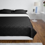 Cuvertură matlasată cu două fețe, negru/alb, 230 x 260 cm Cuvertură matlasată cu două fețe, negru/alb, 230 x 260 cm