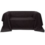 Husă din velur micro-fibră pentru canapea, 140 x 210 cm, maro Husă din velur micro-fibră pentru canapea, 140 x 210 cm, maro