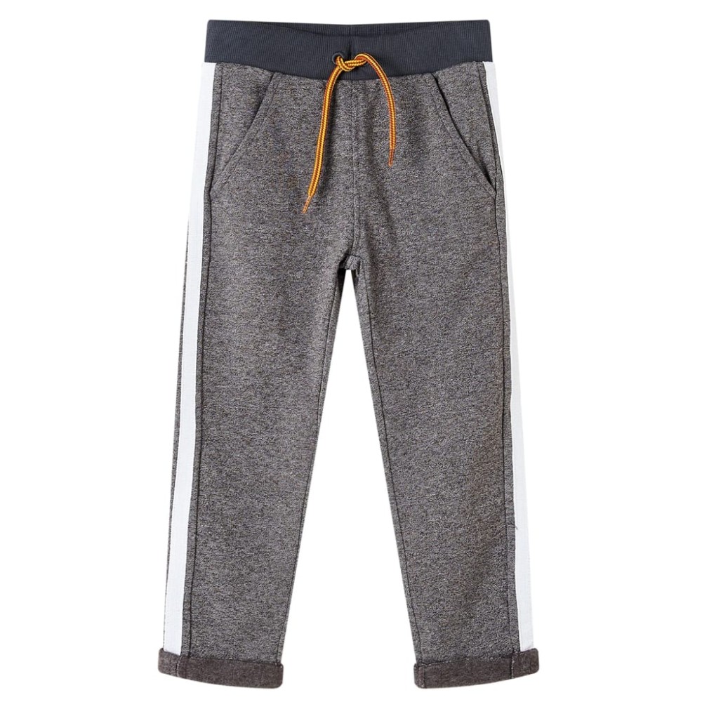 Pantaloni de trening pentru copii, gri închis melanj, 128