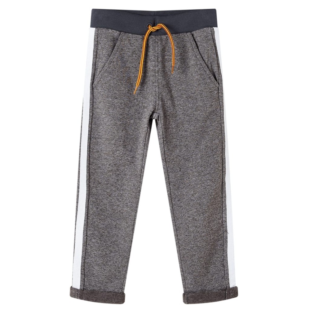 Pantaloni de trening pentru copii, gri închis melanj, 140