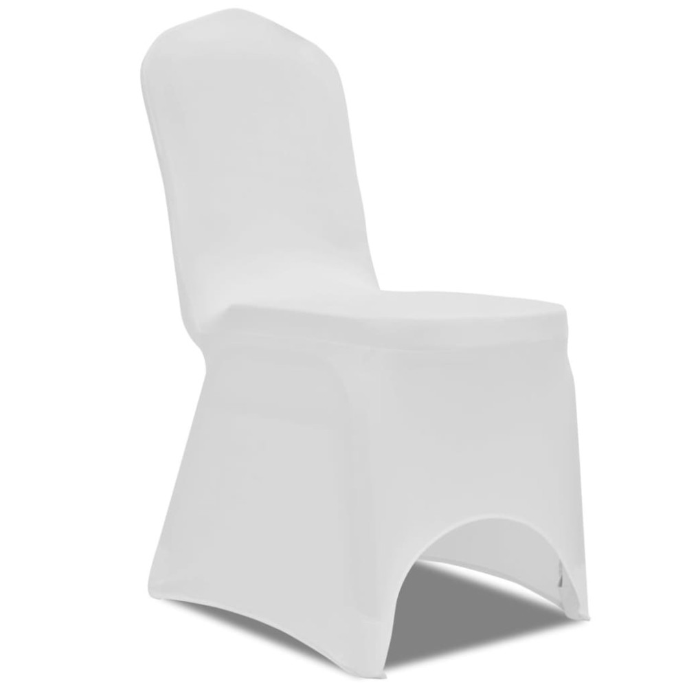 vidaXL Husă de scaun elastică, 4 buc., alb