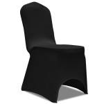 vidaXL Husă de scaun elastică, 4 buc., negru vidaXL Husă de scaun elastică, 4 buc., negru