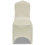 vidaXL Husă de scaun elastică, 4 buc., crem vidaXL Husă de scaun elastică, 4 buc., crem