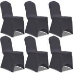vidaXL Husă de scaun elastică, 6 buc., antracit vidaXL Husă de scaun elastică, 6 buc., antracit