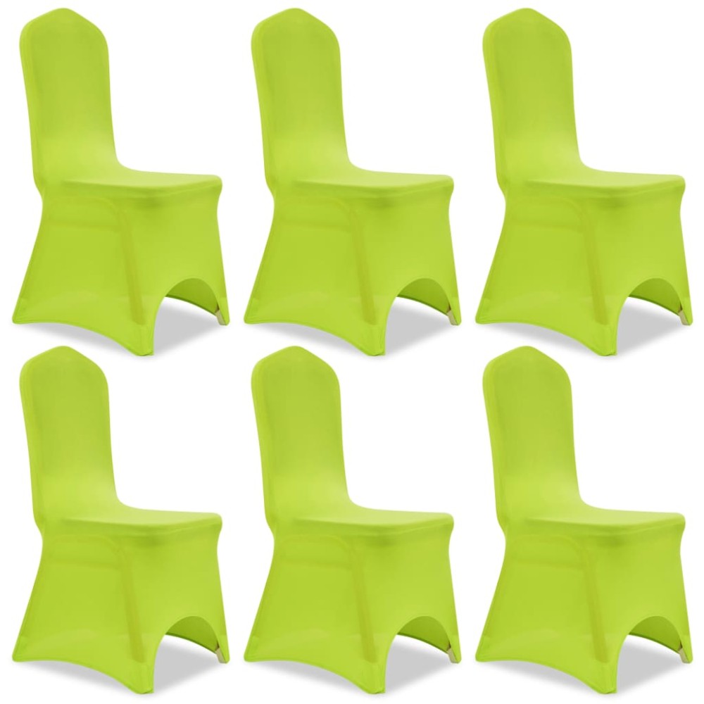vidaXL Husă de scaun elastică, 6 buc., verde