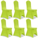 vidaXL Husă de scaun elastică, 6 buc., verde vidaXL Husă de scaun elastică, 6 buc., verde