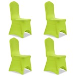 vidaXL Husă de scaun elastică, 4 buc., verde vidaXL Husă de scaun elastică, 4 buc., verde