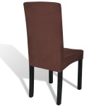 vidaXL Huse de scaun elastice drepte, 6 buc., maro
