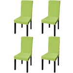 vidaXL Huse de scaun elastice drepte, 4 buc., verde vidaXL Huse de scaun elastice drepte, 4 buc., verde